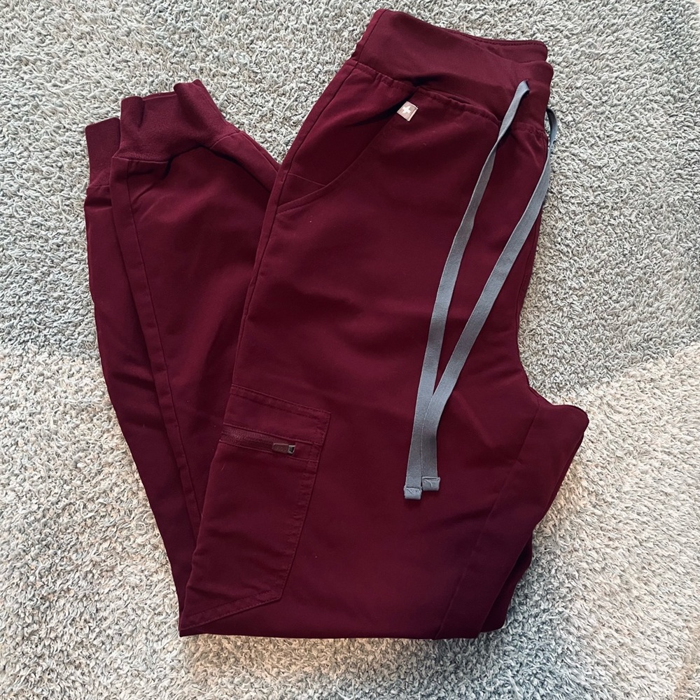 Burgundy Zamora™ High Waisted 2.0 - Jogger Scrub Pants